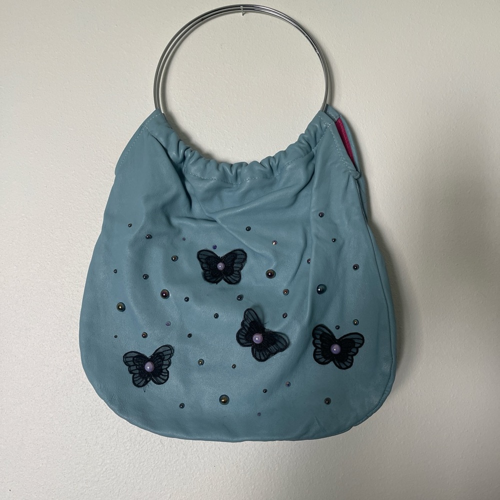 Blue and black butterfly bag with a touch of Y2K vibes